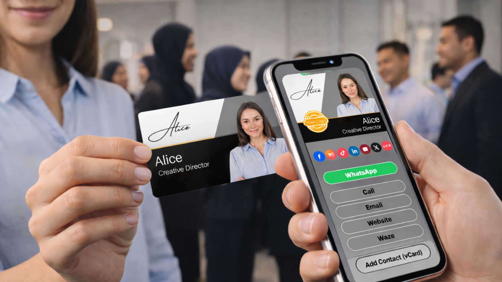 NFC-Digital-Business-Card-Sharing-By-Tapping NFC Digital Business Card sharing in Networking Event